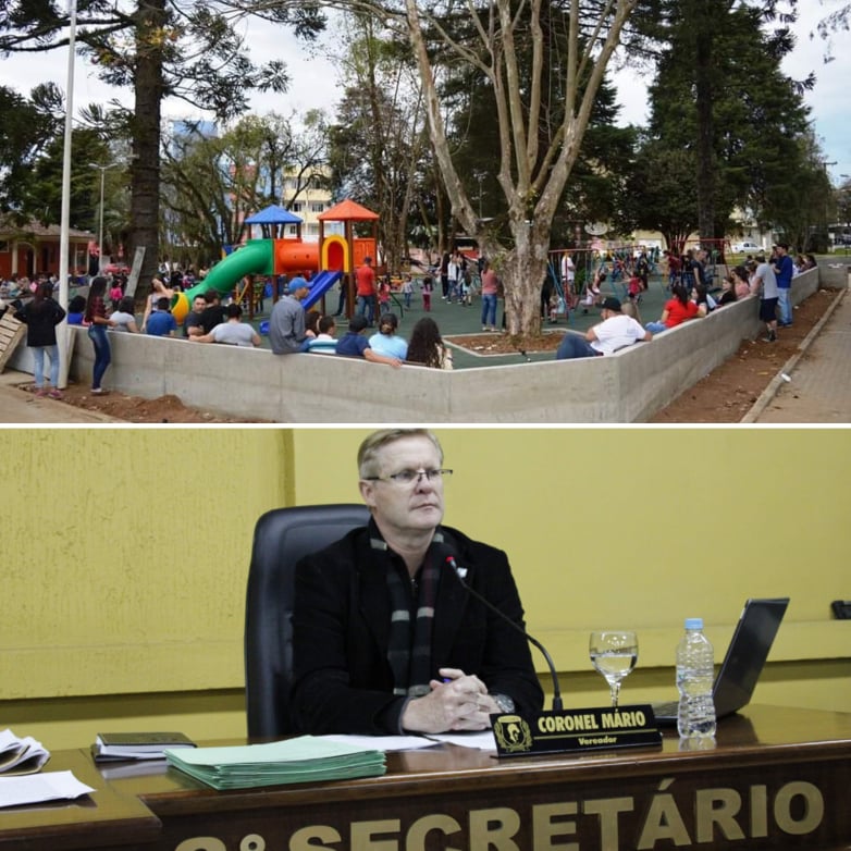 Vereador Coronel Mário solicita melhorias com a Segurança do Parque Infantil da Praça Lauro Muller